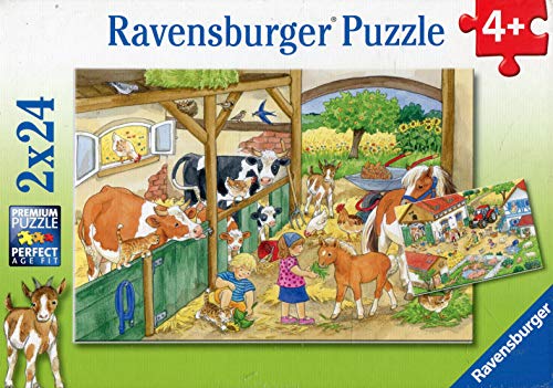 Puzzle RAVENSBURGER 09195 2x24 Peças Animais Ravensburger - Quebra-cabeças de encaixar - 2x24 peças, madeira, selva, jogos de memória