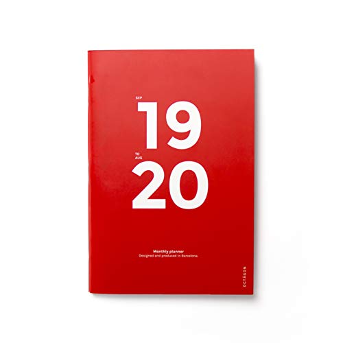 Planificador Mensal OCTAGON SEP 2019/2020 (A4 - Vermelho) OCTAGON DESIGN - Calendários, organizadores e planejadores - planificador mensal, octagon sep 2019/2020, a4, vermelho