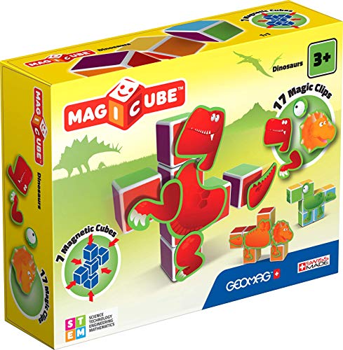 Jogo de Tabuleiro GEOMAG MagiCube Dinosaurs Geomag - Brinquedos - geomag, magicube, dinosaurs, blocos magnéticos, criatura mágica, animais fantásticos