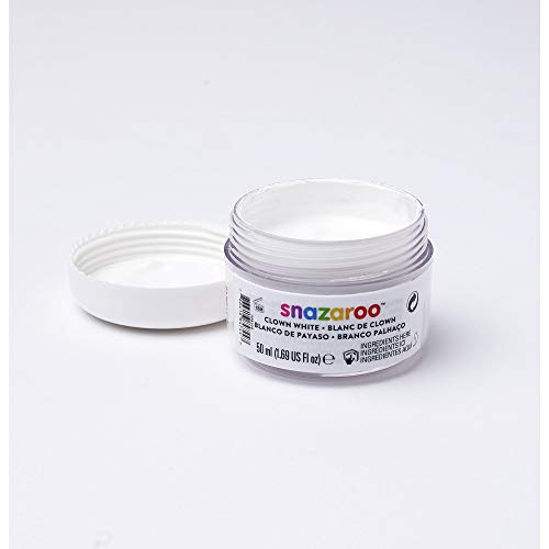 SNAZAROO Branco de palhaço pot de 50 ml Snazaroo - Maquiagem de fantasia e palco - branco, maquilhagem, fácil de remover