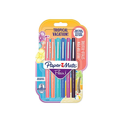 Esferográfica Rollerball PAPERMATE Flair Tropical Paper Mate - Canetas - tracado médio, tinta à base de água, resistente ao borracha, 32 cores