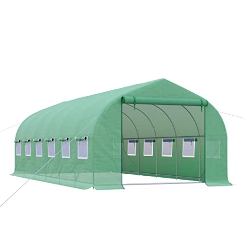 Túnel de Cultura Outsunny | 6 x 3 x 2 m - Cinza Outsunny - Toldos e gazebos - 6 x 3 x 2 m, cinzento, polietileno (pe), unissexo