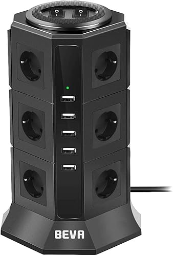Extensão Elétrica BEVA 12 tomadas + 5 USB (2 m) BEVA - Filtros de linha e supressores de surtos - 12 tomadas, 5 USB, 2 m