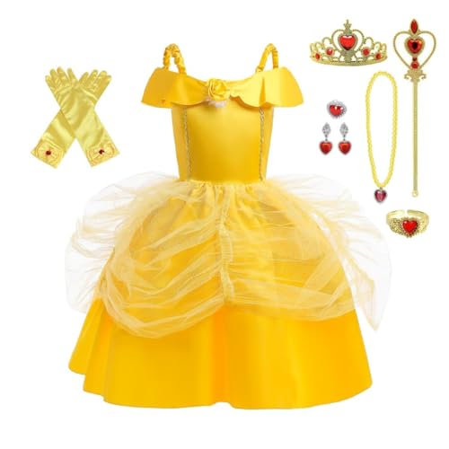 Fato de Menina LITO ANGELS Princesa Bela E A Fera (Tam: 2-3 anos) Lito Angels - Brincadeira de faz de conta - vestido, princesa, seda, 2-3 anos