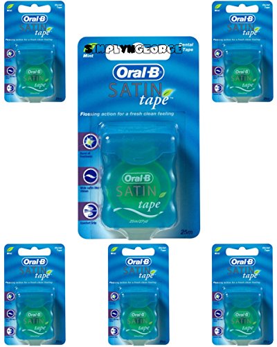 Oral-B Satin Mint Flosses 25M (Beleza, saúde e bem-estar) Oral-B Satin Tape Mint - Fio dental - fios de dentição, satinado, 25m