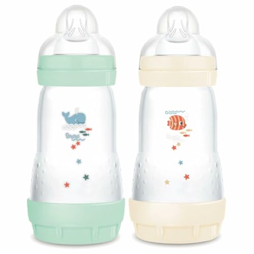 Conjunto de 2 garrafas anti-colic mam easy start 260ml MAM - Biberões - 2 garrafas, anti-colic, 260ml, silicona, polietileno