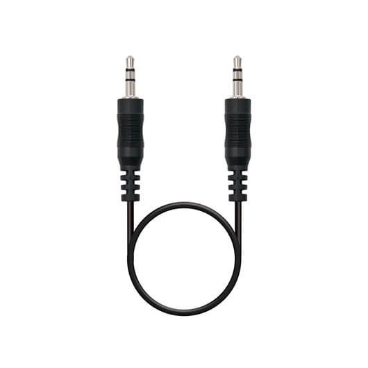 Cabo de Áudio NANOCABLE (Jack 3.5mm - 30 cm - Preto) NANOCABLE - Cabos de áudio e vídeo - 30 cm, jack 3.5mm, preto, masculino