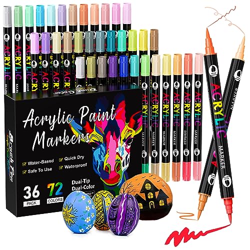 Marcador Patamiyar Acrílico 72 Cores/36 Canetas Patamiyar - Marcadores e marcadores de texto - multicor, boligrafo, lápis, caneta de tinta, acrilico