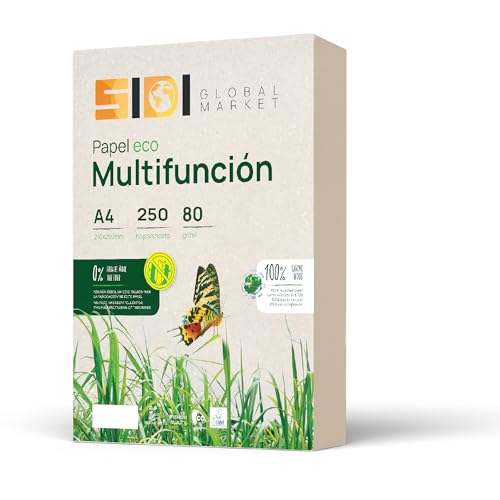 Folhas de Impressão SIDIM Reciclado (A4 - 80 g/m²) SIDI Global Market - Papel de impressora e copiadora - reciclado, a4, 80 g/m²