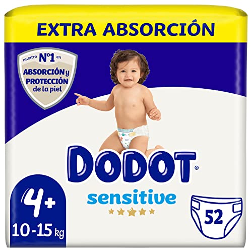 Fraldas DODOT Sensitive (Tam: 4+ - 52 Unidades) Procter & Gamble - Roupa interior - macio, absorvente, sensível, 52 unidades