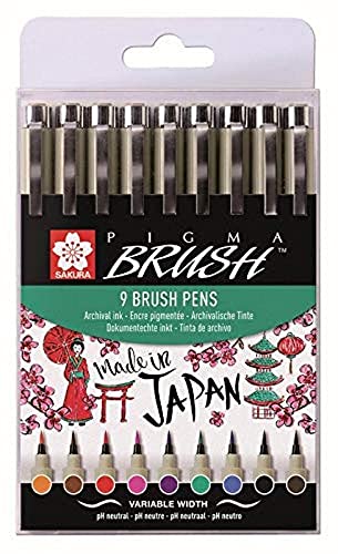 Caneta de Tinta Permanente MONTANA Pigma Brush 1-9 Koninklijke Talens B.V. - Canetas - caneta, tinta permanente, montana, pigma brush