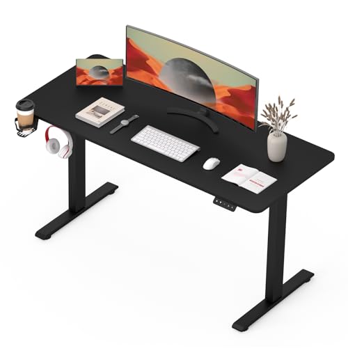 Secretária SANODESK QS+ 110 x 60 cm Preto SANODESK - Estações de trabalho e cubículos - preto, MDF, 110x60 cm