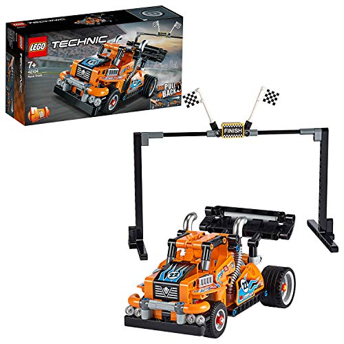 LEGO Technic - Camião de Corrida - 42104 (Idade Mínima: 7) LEGO - Brinquedos de conjunto de construção - LEGO Technic, camiao corrida, 7 anos, portas abertas, chaminé, ailerone