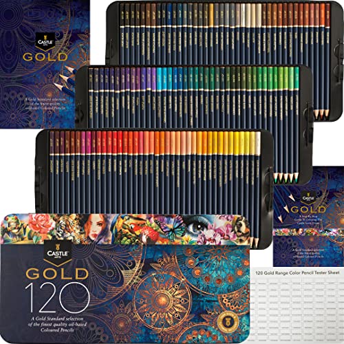 Lápis de Cor CASTLE ART SUPPLIES 120 Cores (12 x 16 mm) Castle Art Supplies - Lápis - 120 cores, 12 x 16 mm