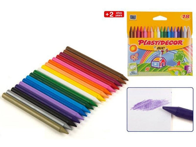 Lápis de Cor BIC Kids Color Pencil Set BIC - Instrumentos de escrita e desenho - 24 cores, tinta à base de água, plástico resistente