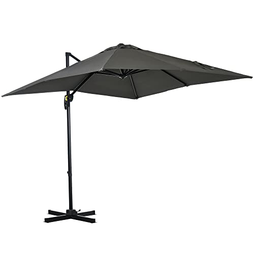 Guarda-Sol Outsunny | 245x245x245 cm - Cinza Outsunny - Guarda-sóis e toldos de exterior - 245x245x245 cm, cinza