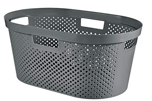 Cesto CURVER Infinity Dots (Plástico - 37.5 x 30 x 25 cm) Curver - Cestos de roupa - plástico, cinzento, 37.5 x 30 x 25 cm