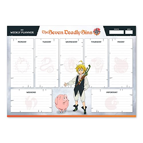 Bloco Semanal ERIK EDITORES The 7 Deadly Sins PLANIFICADOR - Calendários, organizadores e planejadores - bloco, semanal, erik editors, the 7 deadly sins