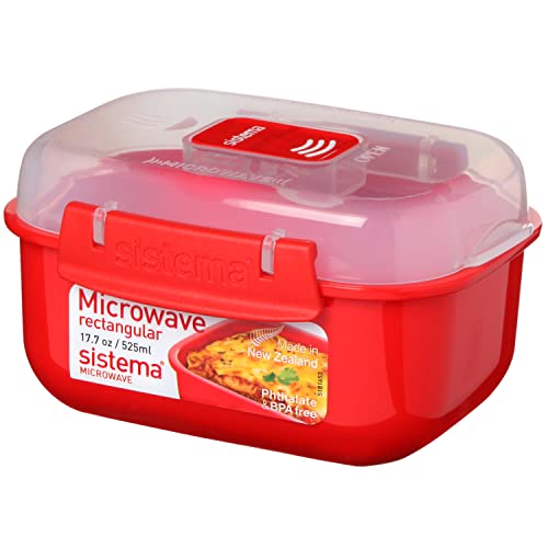 Caixa de Conservação Tupper Rectangular Microondas Vermelho Lt 0.525 Sistema - Cestas a vapor - microondas, vermelho, 0.525 l