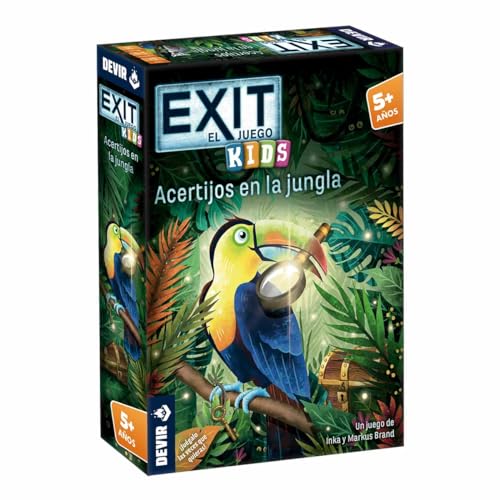 Jogo de tabuleiro DEVIR Exit Kids: Acertijos en la Jungla Devir - Jogos - jogo de tabuleiro, devir exit kids, acertijos, aventura cooperativa, enigmas, cofre