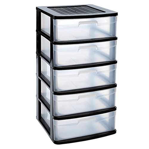 Armário de Arrumação SENA (Preto - MDF - 81x40x39 cm) AC - Gavetas de armazenamento doméstico - 3 portas, 2 gavetas, MDF, 81x40x39 cm