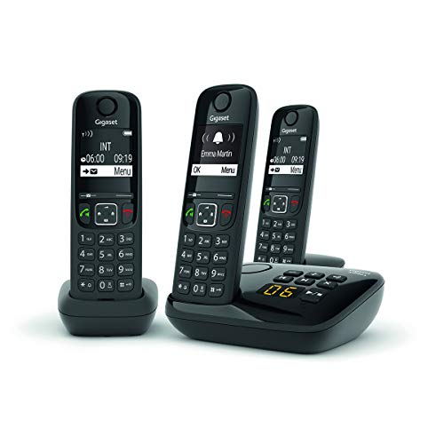 Telefone sem fio GIGASET AS690A Trio Preto Gigaset - Telemóveis - telefone sem fio, gigaset as690a trio preto, tela a cores, conversação em grupo