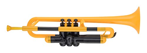 Trompete com Embuco e Capa de Couro Ptronet 700627 Amarelo pTrumpet - Trompetes e cornetas - abs, amarelo, 0.7 kg, 11.68 cm