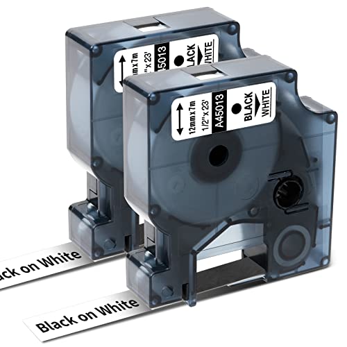 Cassete de Fita de Etiquetar DYMO S0720530 Preto sobre Branco Oozmas Printing - Fitas de etiquetas e recargas - cassete, fita etiquetadora, dymo, preto branco
