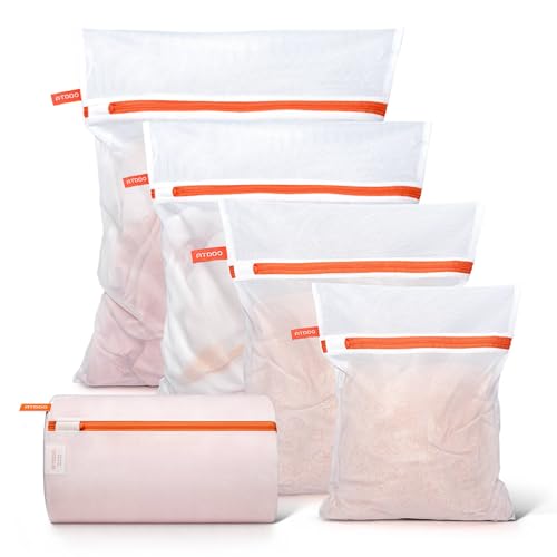 Conjunto de 5 Bolsas de Lavagem ATDDO (Creme) ATDDO - Sacos e molduras para lavar roupa - 5 bolsas, lavagem, creme, poliéster