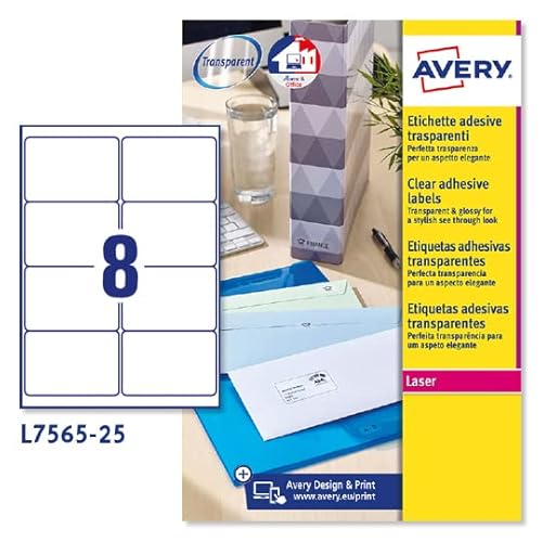 Etiquetas AVERY Zebra L7565-25 (Transparente) AVE - Papel de impressora e copiadora - transparente, etiquetas