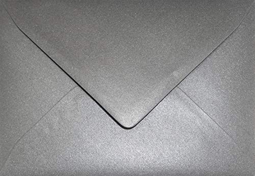 Mica 100 Sobres Nacarados Gris Din B6 125X175Mm 120G Aster Metallic Grey com Solapa Engomada Pontiaguda Sem Janela para Convites Netuno - Suprimentos de envio - sobres, nacarados, gris, ponta aguda