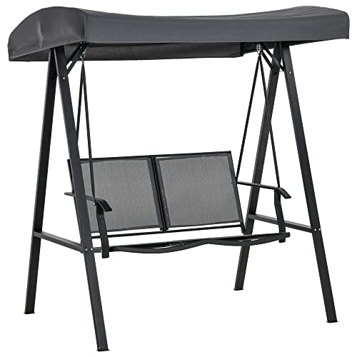 Baloiço Outsunny | 150 x 110 x 170 cm - Cinza Outsunny - Baloiços de alpendre - 150x110x170 cm, cinza