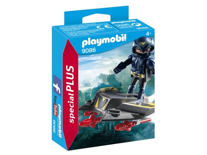 Playmobil Special 9086 Cavaleiro do Céu com Avião PLAYMOBIL - Conjuntos de brinquedos - cavaleiro do céu, avião, pára-quedas, acessórios