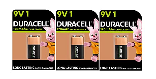 Pilhas Recarregáveis DURACELL 3 x 9V SR44 Duracell - Baterias - lítio-alcalinos, 9V, 170mah