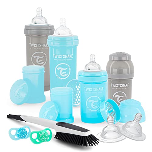 Conjunto de biberões TWISTSHAKE Newborn Starter Kit Twistshake - Conjuntos de presente para bebê - anticólicas, twistflow, 2 biberões, chupete, pente