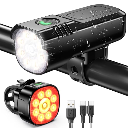 Luzes Frontais e Traseiras ISEYOU (Branco) ISEYOU - Luzes de segurança e refletores esportivos - 1000 lúmenes, luz frontal, luz traseira, visibilidade