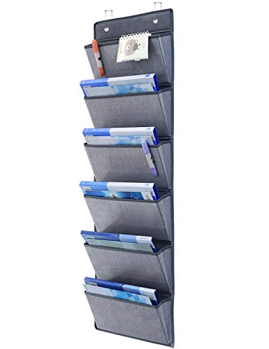 Organizador de Porta HOMYFORT 6 Bolsos Cinza homyfort - Suportes para revistas - organizador, porta, 6 bolsos, cinza