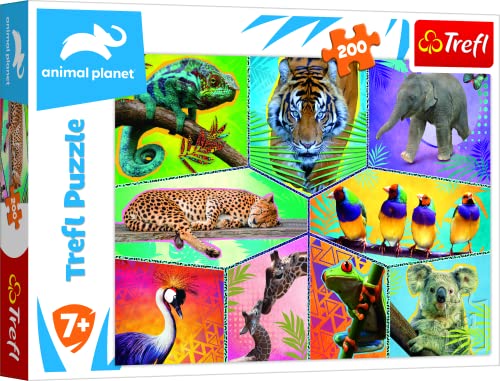 Puzzle TREFL Animais (6 anos - 200 unidades) Trefl - Quebra-cabeças - 6 anos, 200 unidades, madeira, 1040 peças