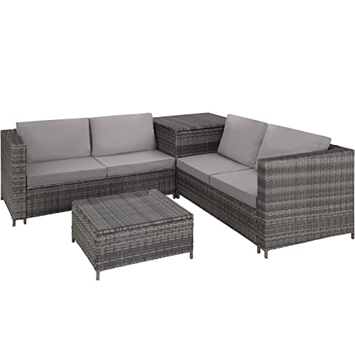 Conjunto de Jardim TECTAKE (Cinzento Escuro - Aço - 54x60.5x81 cm) TecTake - Móveis de exterior - cinzento escuro, aço, 54x60.5x81 cm