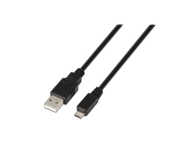 Cabo de Dados NANOCABLE (USB A - Micro USB B - 3 m - Preto) NANOCABLE - Cabos de armazenamento e transferência de dados - usb a, micro-usb b, 3 m, preto
