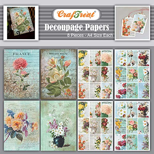 Papel de Papel Criativo CRAFTREAT Floral CrafTreat - Papel de arte e artesanato - criativo, floral