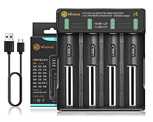 Carregador de Bateria 4 Portas 18650 3.7V/1.2V 2A fosmoon - Carregadores de bateria de uso geral - 18650, 3.7V/1.2V, 2A, 4 portas, led