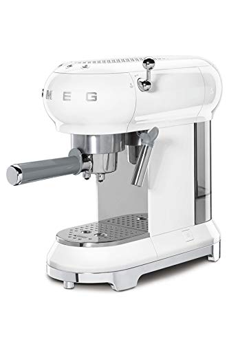 Máquina de Café SMEG ECF01WHEU (15 bar - 3 Níveis de Moagem) Smeg - Máquinas de café espresso - 15 bar, 3 níveis, antigotas, cappuccino regulável