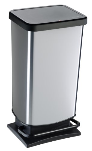 Caixa de Lixo ROTHO Paso (40l - Preto e Prateado) Rotho - Lixeiras e cestos de lixo - 40l, polipropileno, preto prateado, pedal