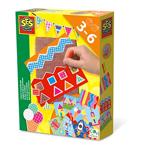 Jogo Educativo PICOTAR (Idade Mínima Recomendada: 3 anos) SES CREATIVE - Kits de artesanato de brinquedos - destreza, motricidade fina, identificação símbolos, criar desenhos