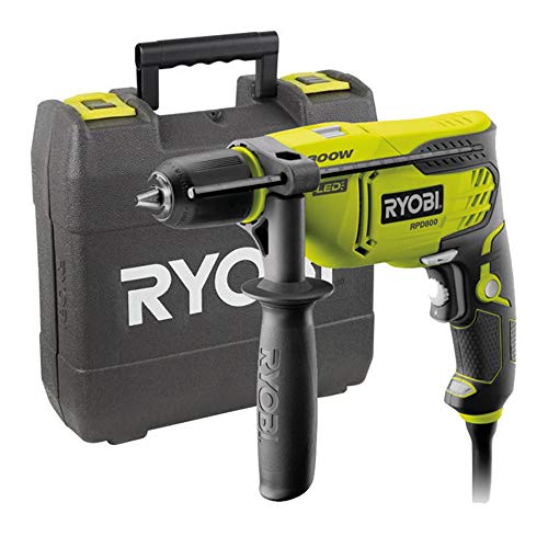 Berbequim de Percussão RYOBI RPD800K (800 W) Ryobi - Berbequins elétricos portáteis - 800 w, ajustável, led