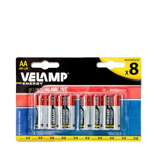 Pilhas VELAMP Lr6/8Bp Blister De 8 Baterias Alcalinas Velamp - Baterias de uso geral - alcalinas, 8 unidades, formato AA, alta capacidade