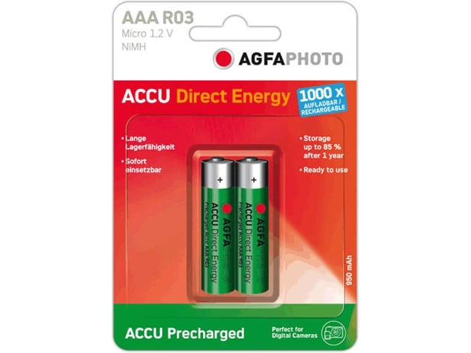 Pilha Recarregável AGFA PHOTO Direct Energy AgfaPhoto - Baterias de uso geral - 950 mAh, universal, 12 v, R03