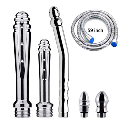 Kit de Enema com 3 Cabeças de Chuveiro PLATEADO WORSY - Banho e corpo - kit, enema, cabeças chuveiro, plateado