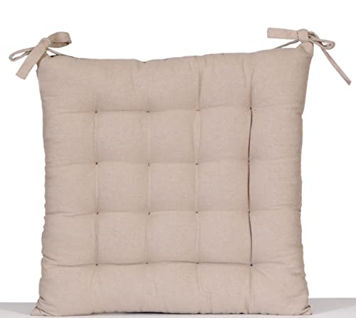 Almofada de Assento Quadrado ATOUT CIEL Branco (40x40cm) CARPENTIER&PREUX - Almofadas para cadeiras e sofás - espessura 5 cm, cordão, poliéster, 40x40cm